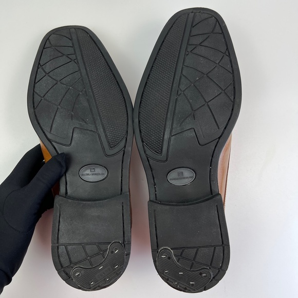 Sandro Moscoloni Tan Ambrose Size 12 Slip On Mens Leather Shoes Width D - Picture 8 of 12